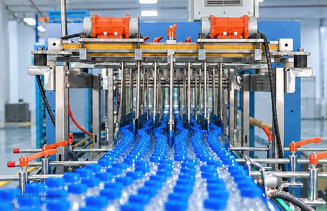 Botol Gunung di jalur produksi